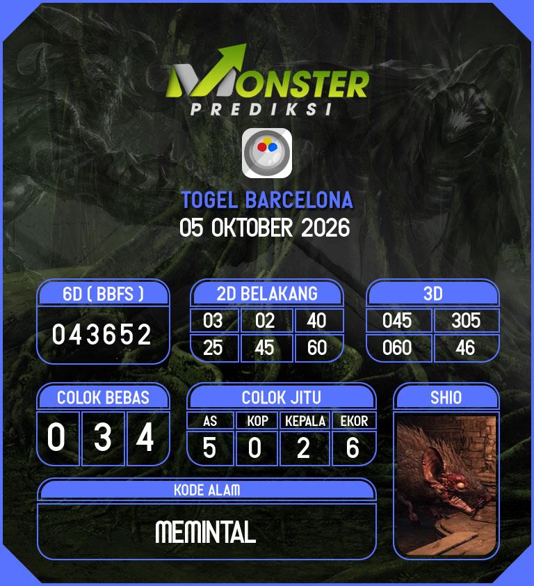 Kode-Monster-Barcelona-Hari-Senin-5-Oktober-2026