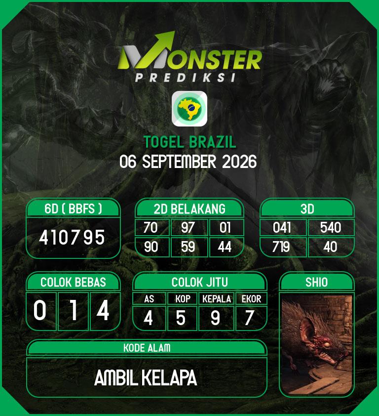Kode-Monster-Brazil-Hari-Minggu-6-September-2026