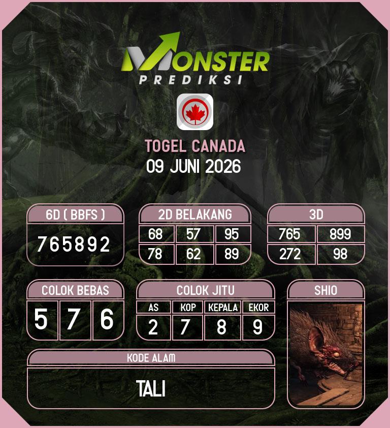 Kode-Monster-Canada-Hari-Selasa-9-Juni-2026