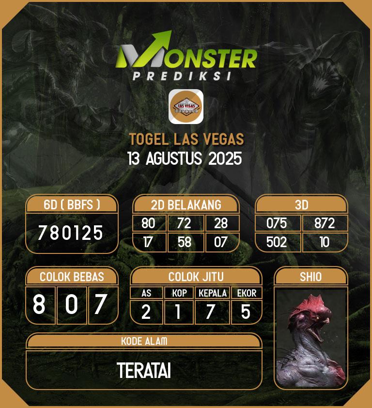Kode-Monster-Las-Vegas-Hari-Rabu-13-Agustus-2025