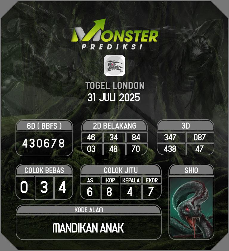 Kode-Monster-London-Hari-Kamis-31-Juli-2025
