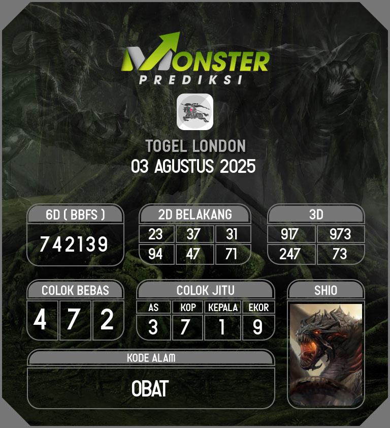 Kode-Monster-London-Hari-Minggu-3-Agustus-2025