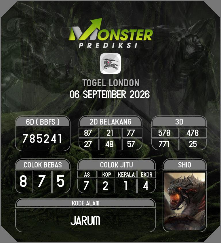 Kode-Monster-London-Hari-Minggu-6-September-2026