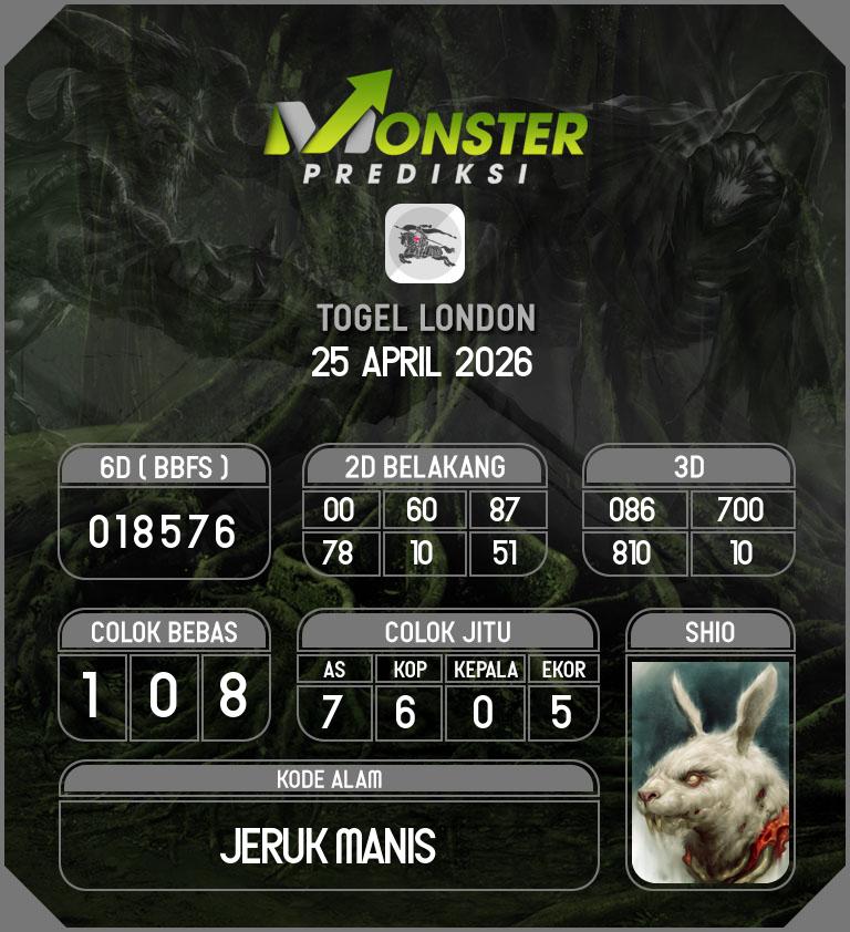 Kode-Monster-London-Hari-Sabtu-25-April-2026