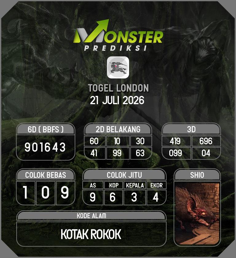 Kode-Monster-London-Hari-Selasa-21-Juli-2026