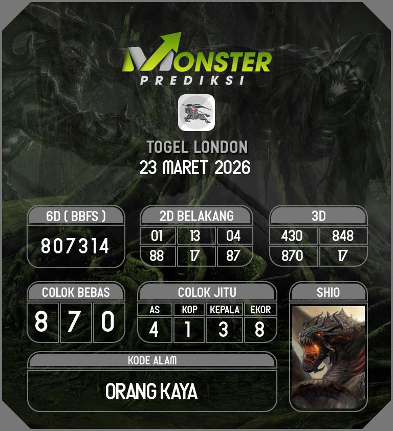 Kode-Monster-London-Hari-Senin-23-Maret-2026