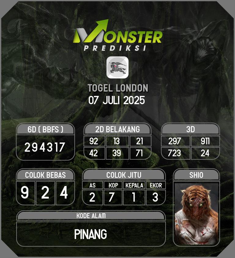 Kode-Monster-London-Hari-Senin-7-Juli-2025