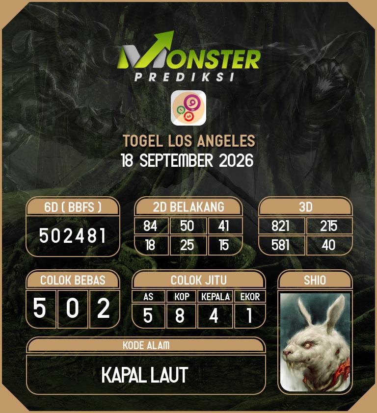 Kode-Monster-Los-Angeles-Hari-Jumat-18-September-2026
