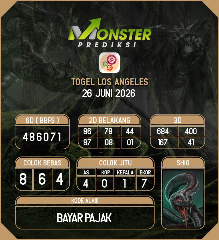 Kode-Monster-Los-Angeles-Hari-Jumat-26-Juni-2026