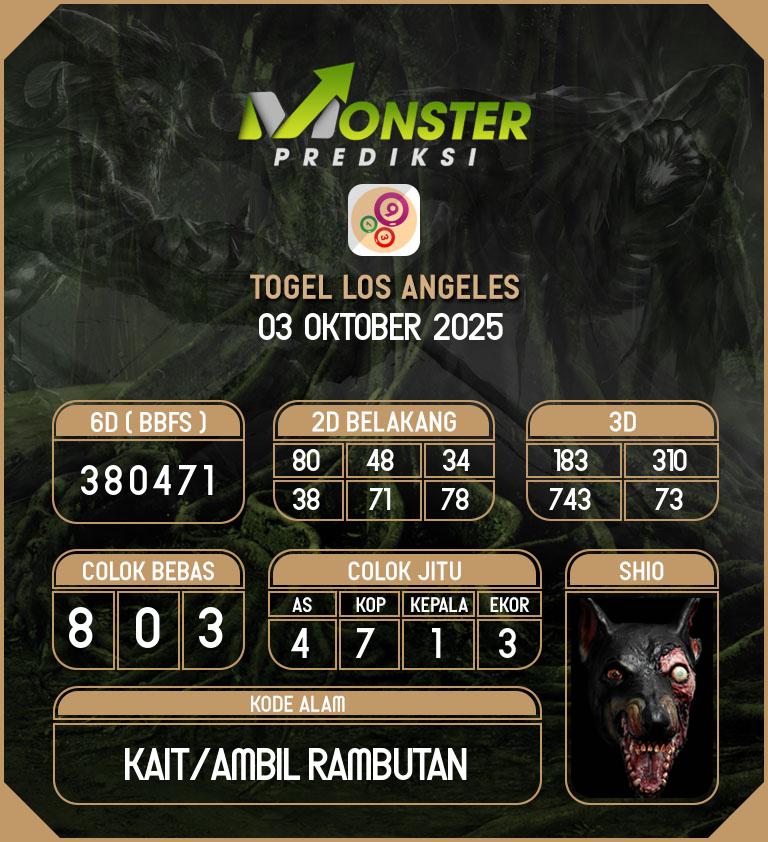 Kode-Monster-Los-Angeles-Hari-Jumat-3-Oktober-2025