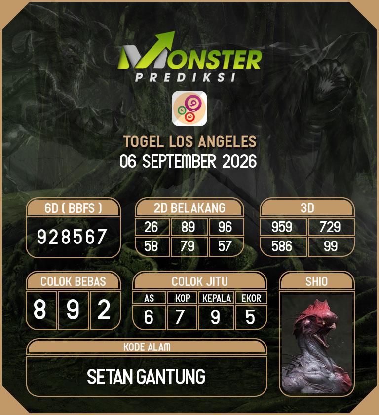Kode-Monster-Los-Angeles-Hari-Minggu-6-September-2026