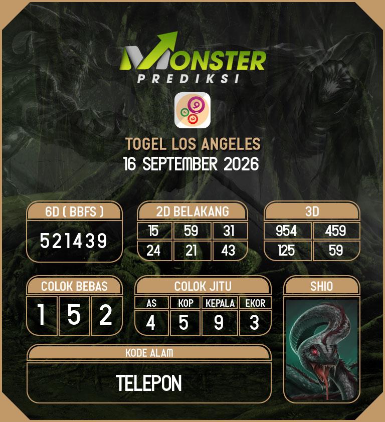 Kode-Monster-Los-Angeles-Hari-Rabu-16-September-2026
