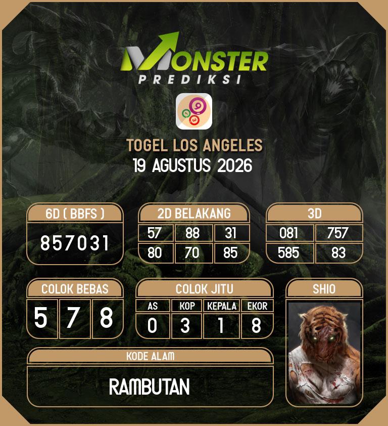 Kode-Monster-Los-Angeles-Hari-Rabu-19-Agustus-2026