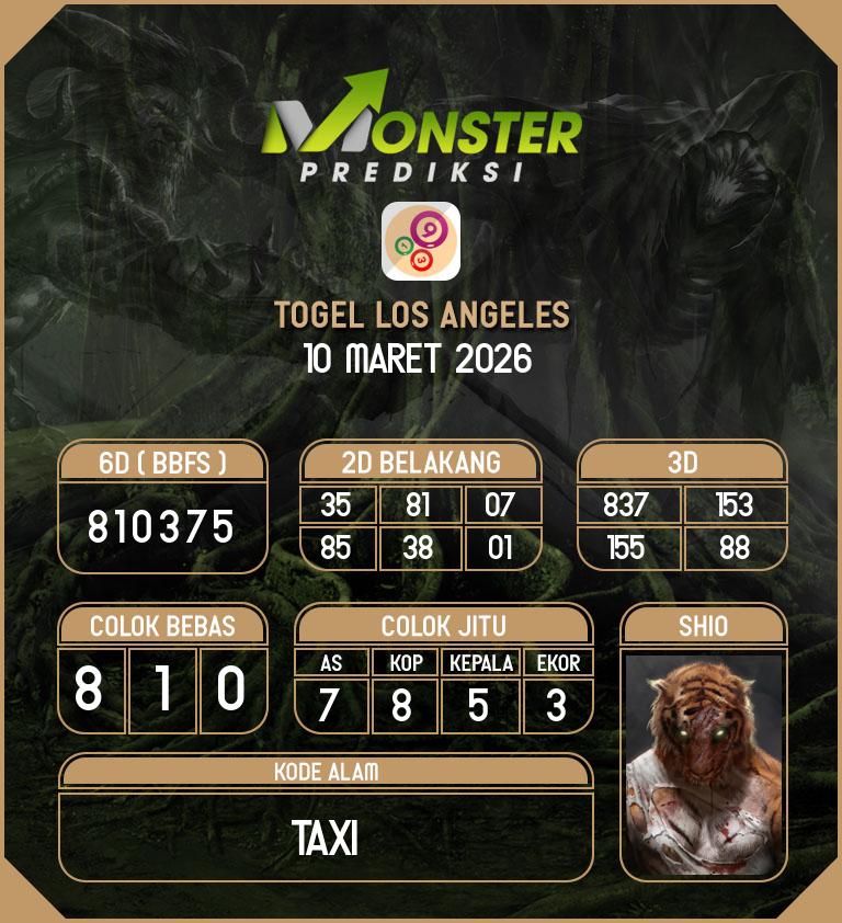 Kode-Monster-Los-Angeles-Hari-Selasa-10-Maret-2026