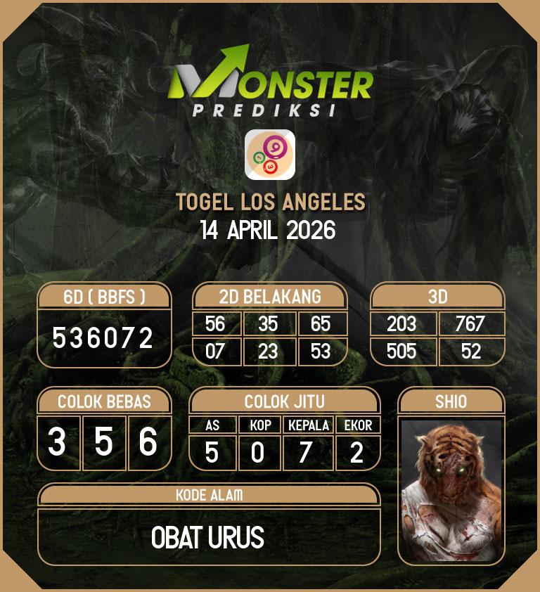 Kode-Monster-Los-Angeles-Hari-Selasa-14-April-2026