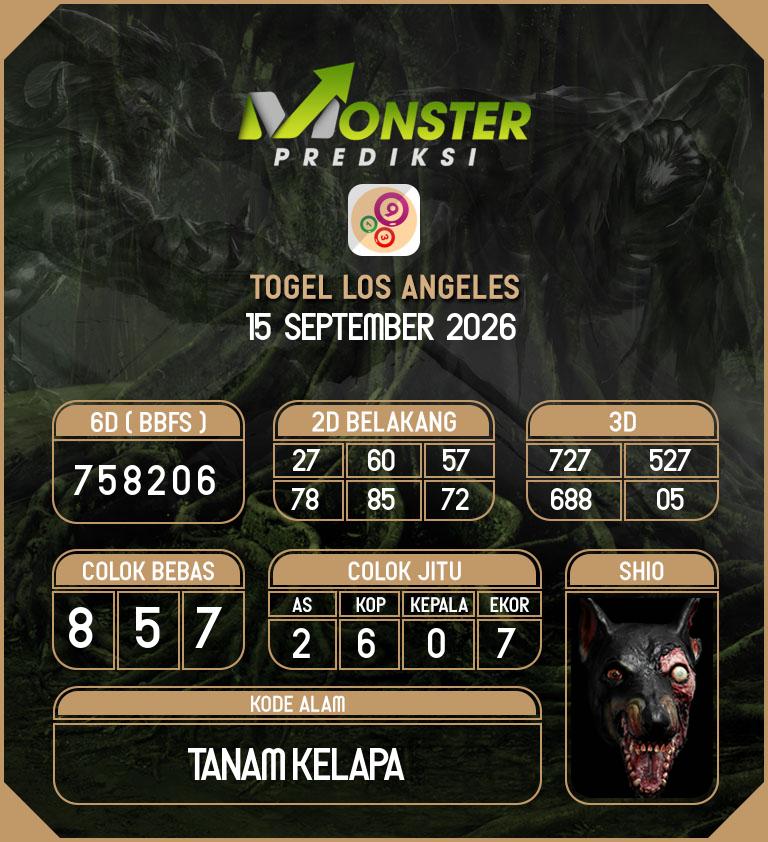 Kode-Monster-Los-Angeles-Hari-Selasa-15-September-2026