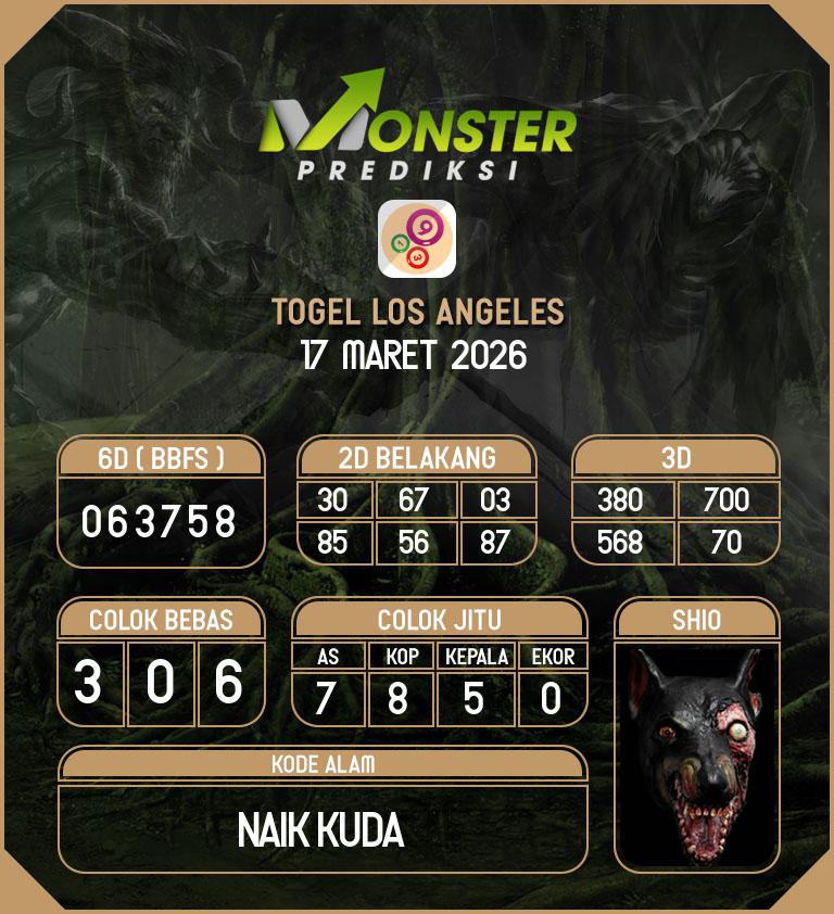 Kode-Monster-Los-Angeles-Hari-Selasa-17-Maret-2026