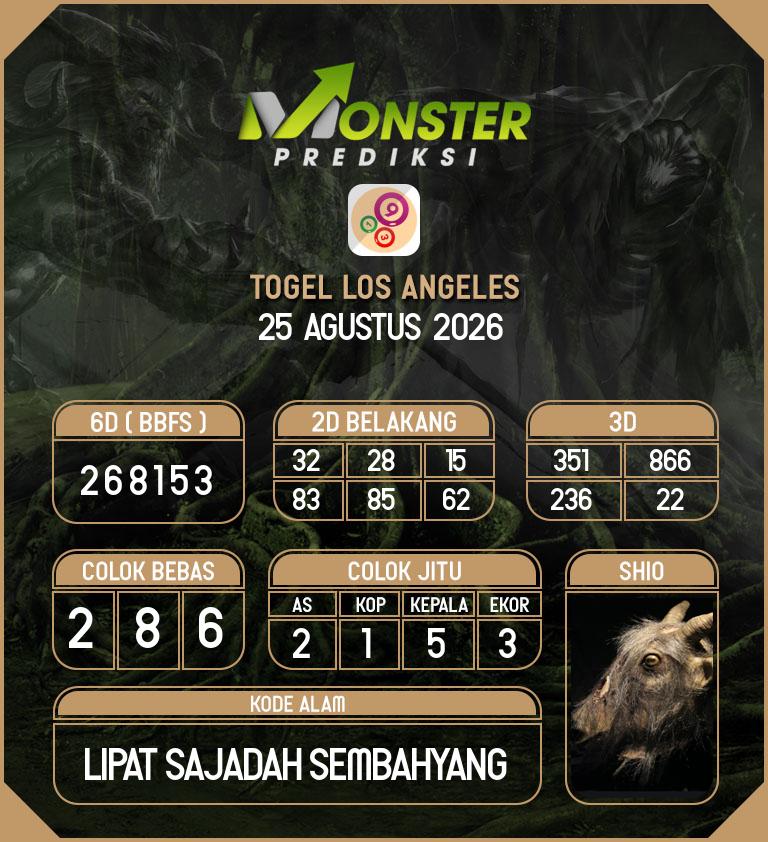 Kode-Monster-Los-Angeles-Hari-Selasa-25-Agustus-2026