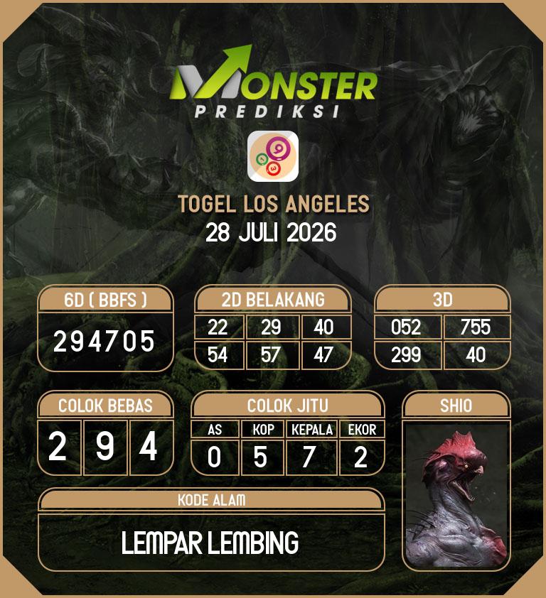 Kode-Monster-Los-Angeles-Hari-Selasa-28-Juli-2026