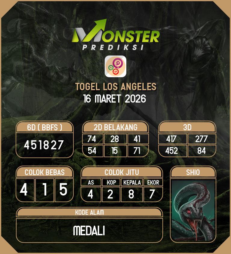 Kode-Monster-Los-Angeles-Hari-Senin-16-Maret-2026