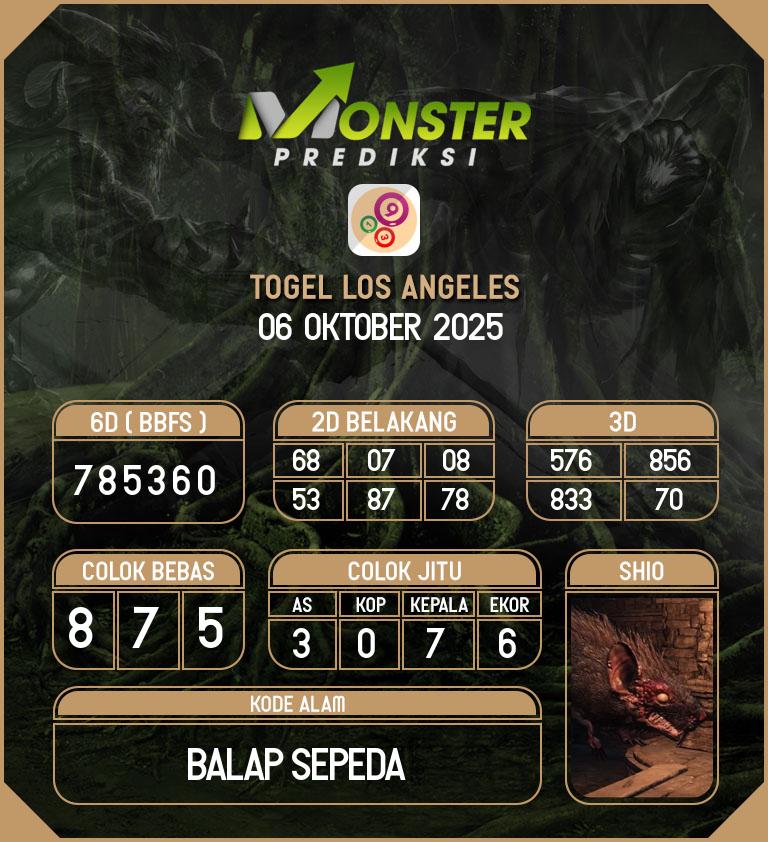 Kode-Monster-Los-Angeles-Hari-Senin-6-Oktober-2025