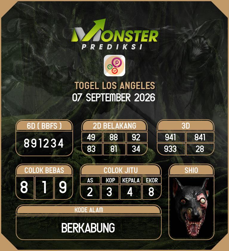 Kode-Monster-Los-Angeles-Hari-Senin-7-September-2026