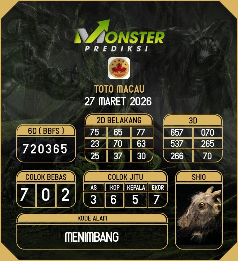 Kode-Monster-Macau-Hari-Jumat-27-Maret-2026