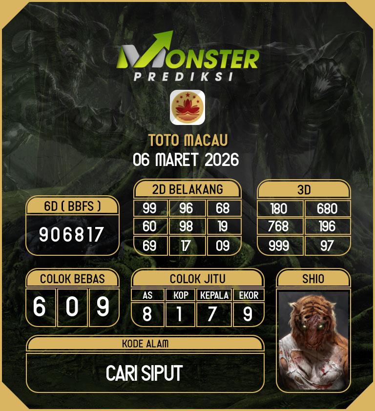 Kode-Monster-Macau-Hari-Jumat-6-Maret-2026