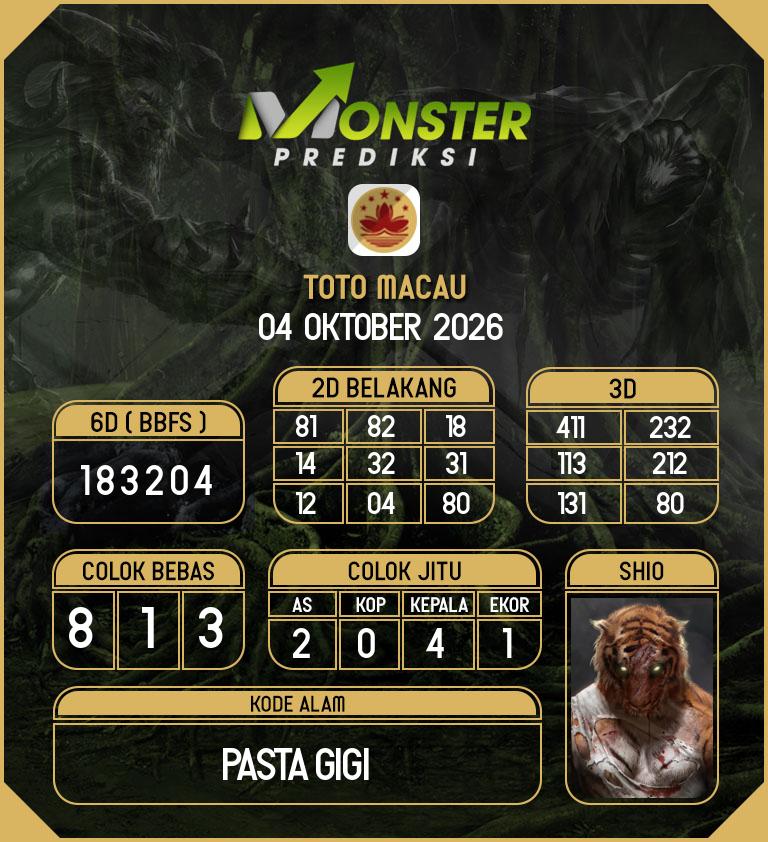 Kode-Monster-Macau-Hari-Minggu-4-Oktober-2026