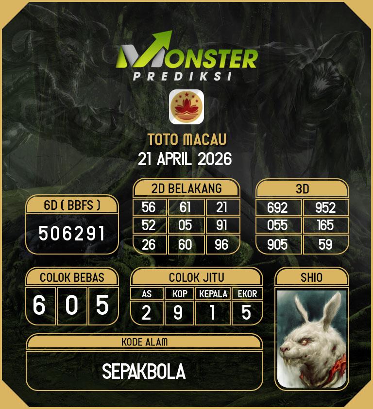 Kode-Monster-Macau-Hari-Selasa-21-April-2026