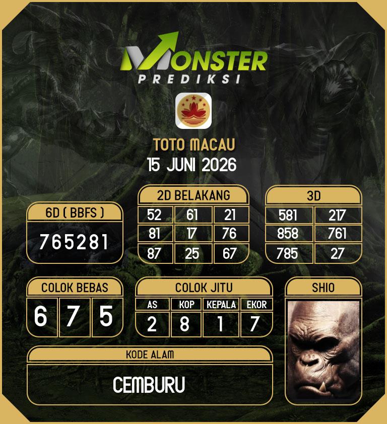 Kode-Monster-Macau-Hari-Senin-15-Juni-2026