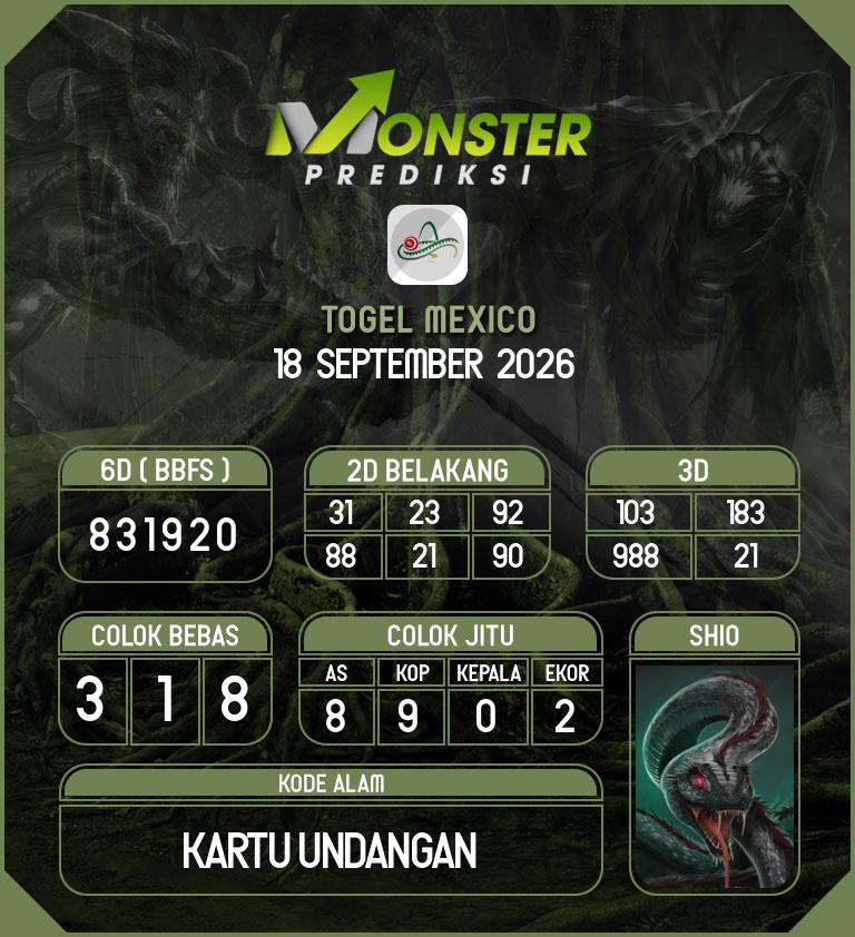 Kode-Monster-Mexico-Hari-Jumat-18-September-2026