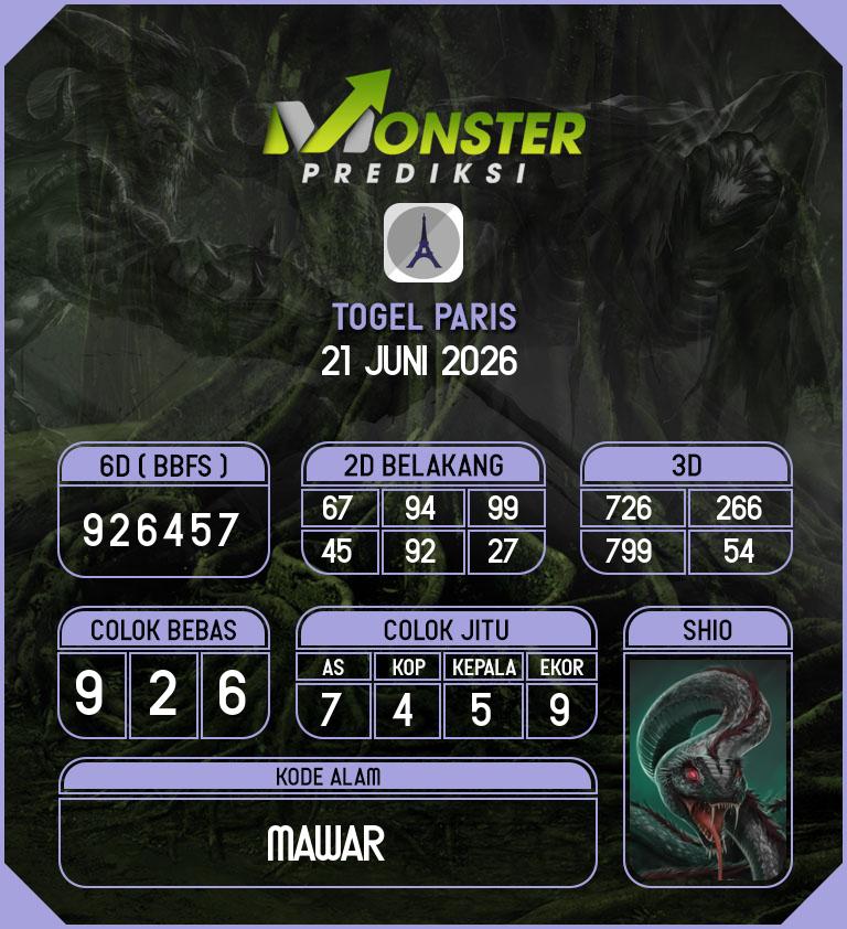 Kode-Monster-Paris-Hari-Minggu-21-Juni-2026