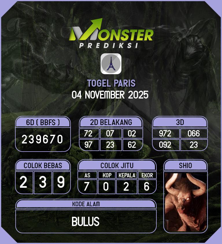 Kode-Monster-Paris-Hari-Selasa-4-November-2025