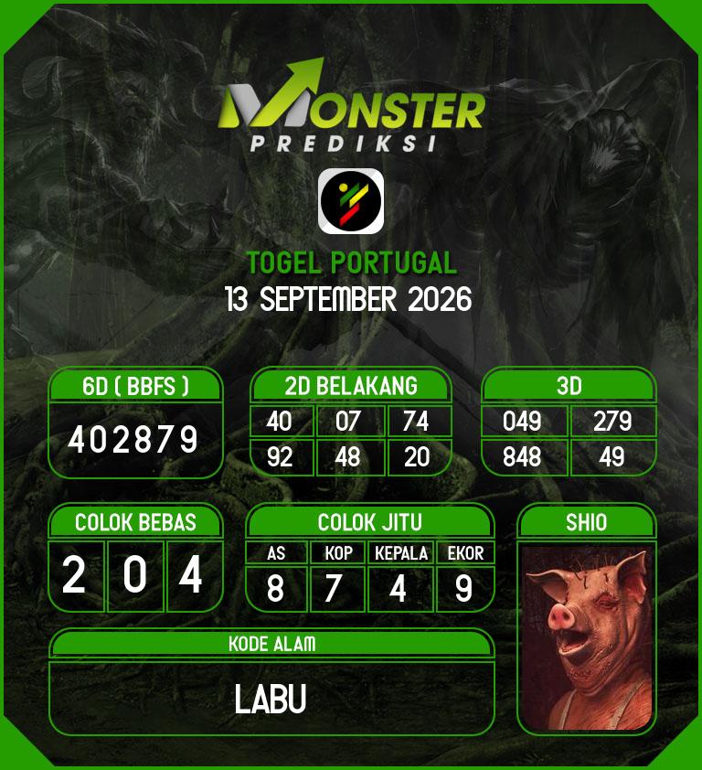 Kode-Monster-Portugal-Hari-Minggu-13-September-2026