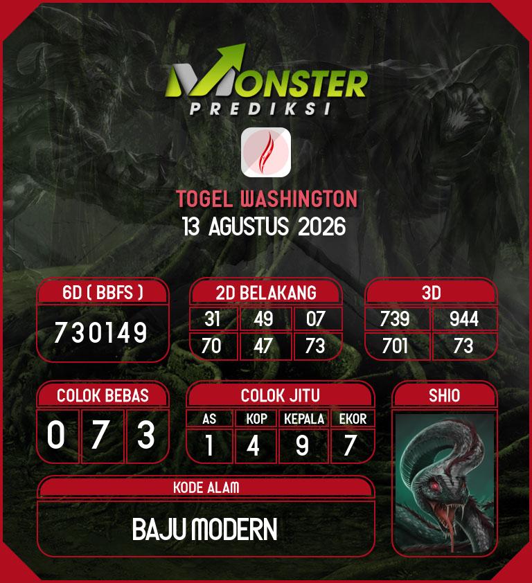 Kode-Monster-Washington-Hari-Kamis-13-Agustus-2026