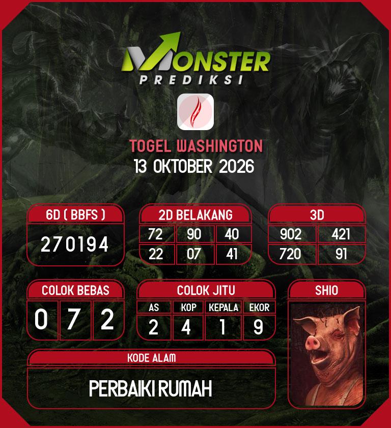 Kode-Monster-Washington-Hari-Selasa-13-Oktober-2026