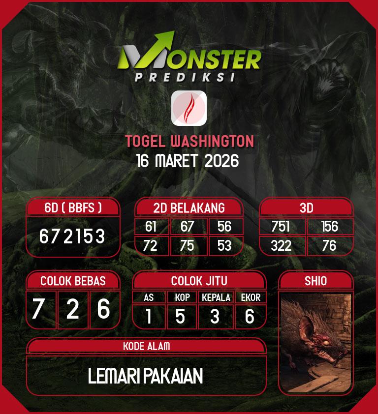 Kode-Monster-Washington-Hari-Senin-16-Maret-2026